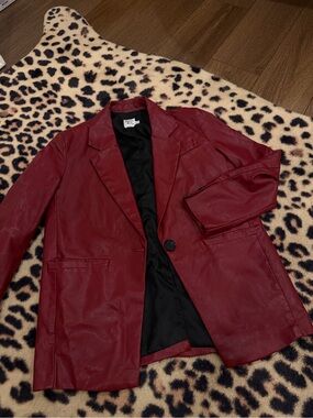 Princess Polly red leather blazer